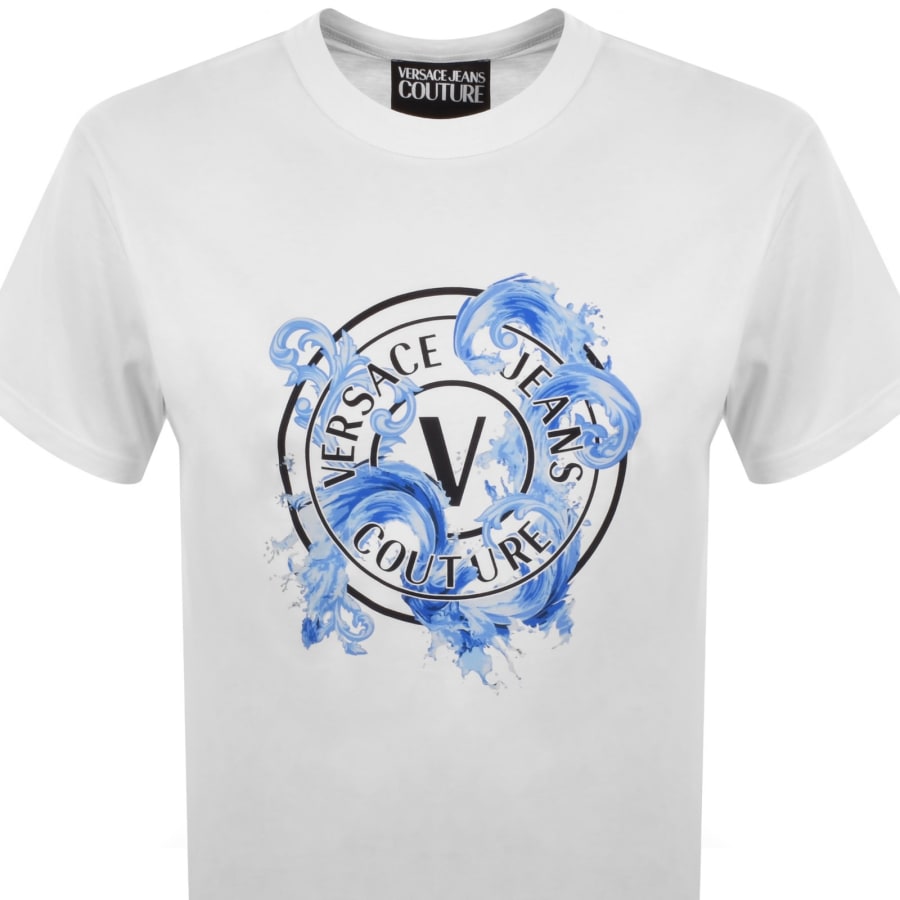 Versace Jeans Couture V Emblem T Shirt White | Mainline Menswear us